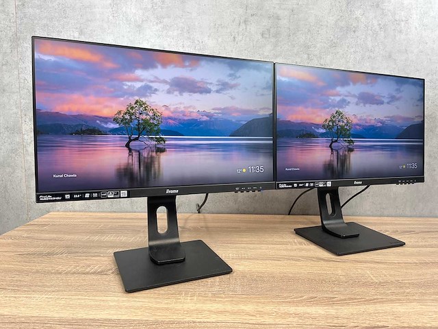 2x iiyama prolite - 24" monitor op voet - dp, hdmi, usb - afbeelding 6 van  8