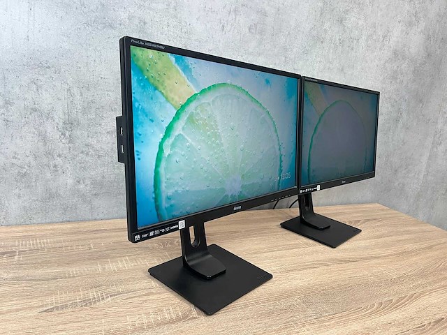 2x iiyama prolite - 24" monitor op voet - dp, hdmi, vga, usb - afbeelding 2 van  17