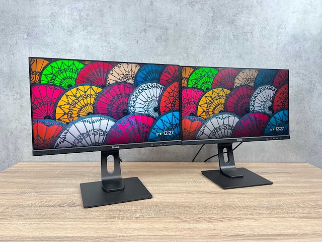 2x iiyama prolite - 24" monitor op voet - dp, hdmi, vga - afbeelding 1 van  11