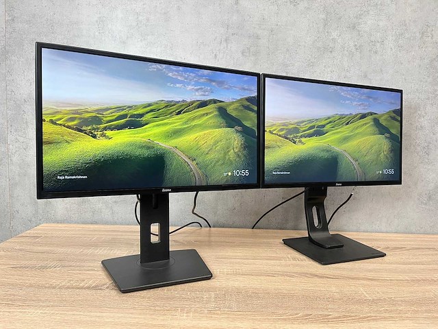 2x iiyama prolite - 24" monitor op voet - hdmi, dvi, vga - afbeelding 1 van  14
