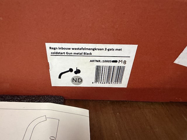 2x inbouw wastafelmengkraan 2-gats met coldstart regn - afbeelding 4 van  4