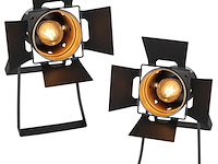2x industriële tafellamp met e27 fitting, mexlite, carré 3380zw, zwart, 2026 - afbeelding 1 van  5