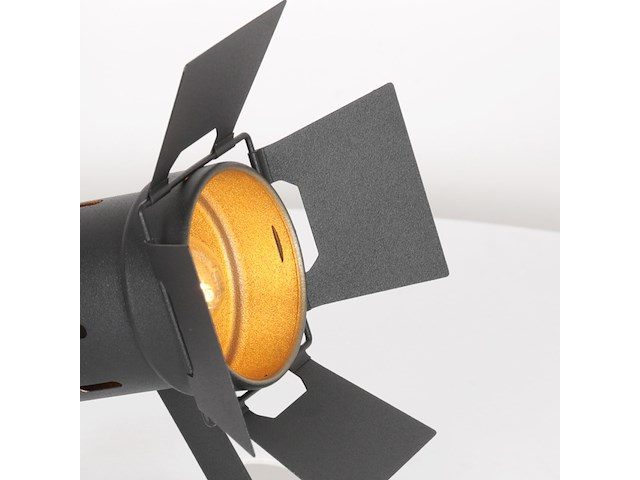 2x industriële tafellamp met e27 fitting, mexlite, carré 3380zw, zwart, 2026 - afbeelding 2 van  5
