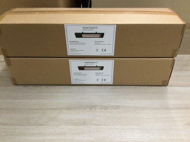 2x infrarood heaters met asb, ah18ccr, zwart - afbeelding 2 van  3