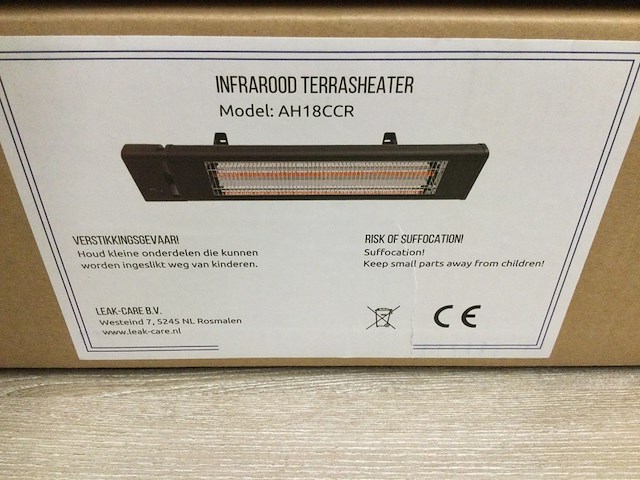 2x infrarood heaters met asb, ah18ccr, zwart - afbeelding 3 van  3