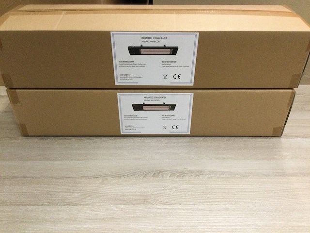 2x infrarood heaters met asb, ah18ccr, zwart - afbeelding 2 van  3