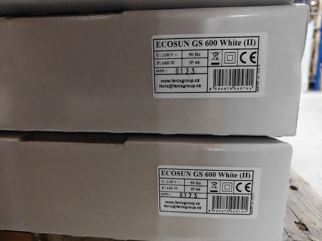 2x infrarood paneel glas 60 x 120 cm, ecosun, type gs, wit, 2025 - afbeelding 3 van  3