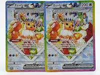 2x kaart, pokémon, eevee ex svp en 174 promo rainbow dna, 2025