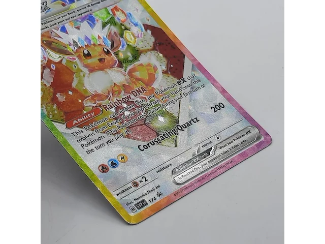2x kaart, pokémon, eevee ex svp en 174 promo rainbow dna, 2025 - afbeelding 4 van  9