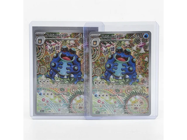 2x kaart, pokémon, seismitoad blk en 105/086, 2025 - afbeelding 1 van  9