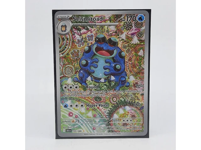 2x kaart, pokémon, seismitoad blk en 105/086, 2025 - afbeelding 3 van  10