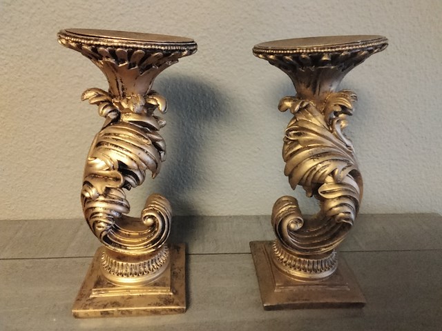 2x kandelaar, fink, natale, goud - afbeelding 1 van  5