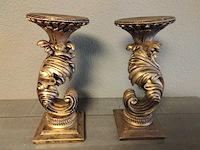 2x kandelaar, fink, natale, goud - afbeelding 1 van  5