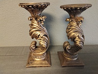 2x kandelaar, fink, natale, goud - afbeelding 3 van  5