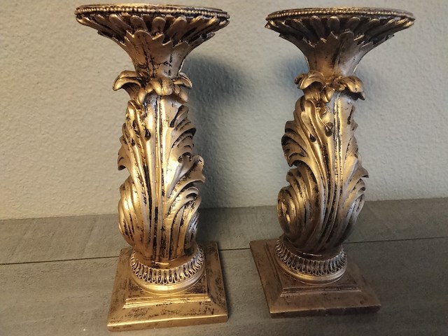 2x kandelaar, fink, natale, goud - afbeelding 4 van  5