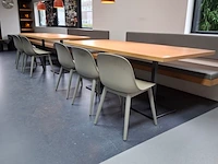 2x kantinetafel met 6x design stoel muuto
