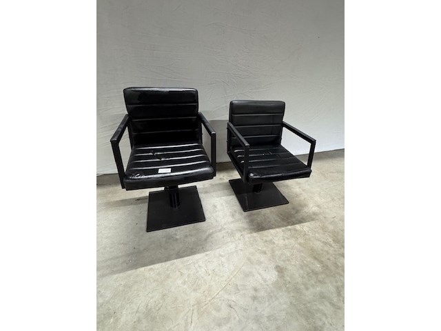 2x kappersstoel, alpeda, tempo, zwart - afbeelding 1 van  7
