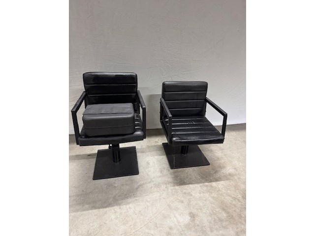 2x kappersstoel, alpeda, tempo, zwart - afbeelding 1 van  10
