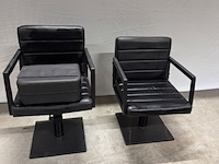 2x kappersstoel, alpeda, tempo, zwart - afbeelding 1 van  10