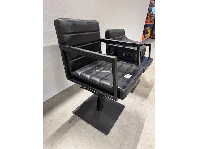 2x kappersstoel, alpeda, tempo, zwart - afbeelding 3 van  10