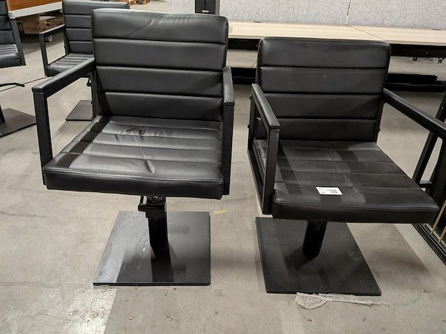 2x kappersstoel, alpeda, tempo, zwart - afbeelding 9 van  10