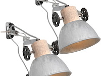 2x klemspot en wandlamp nikkel e27 fitting, mexlite, gearwood 2752ni, nikkel, 2026 - afbeelding 1 van  5