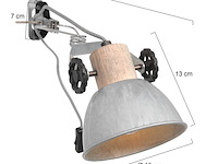 2x klemspot en wandlamp nikkel e27 fitting, mexlite, gearwood 2752ni, nikkel, 2026 - afbeelding 2 van  5