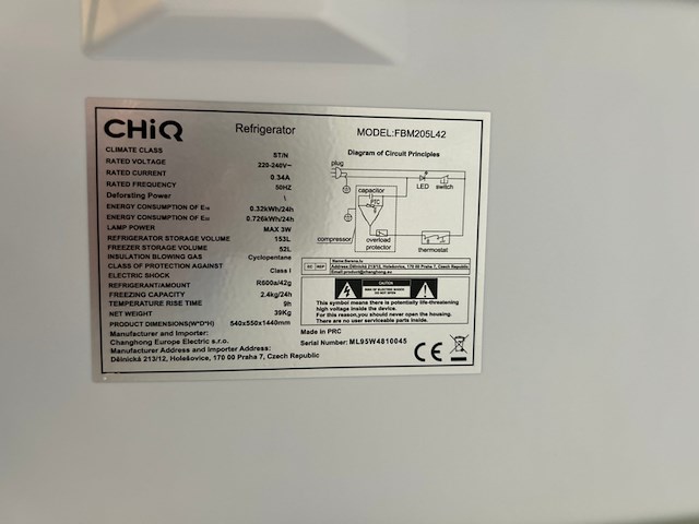 2x koel-/vriescombinatie chiq - afbeelding 7 van  8