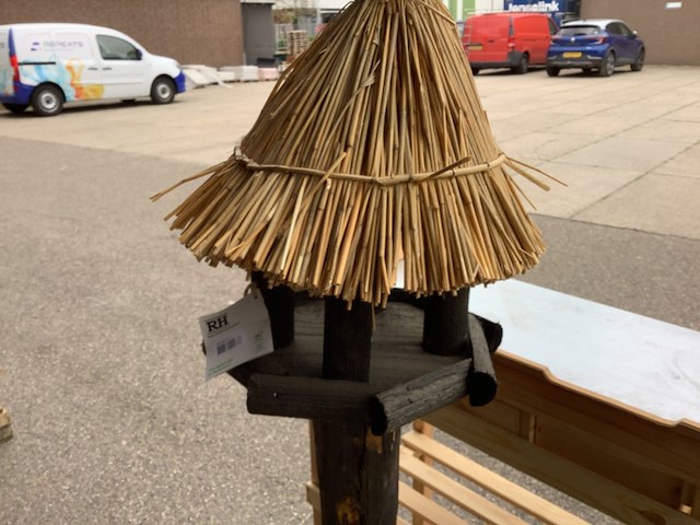 2x kruiwagens, 1x oppottafel, 1x vogelhuisje ed, licht bruin/bruin/zwart - afbeelding 4 van  8