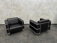 2x kunstlederen design lounge fauteuil - afbeelding 1 van  5