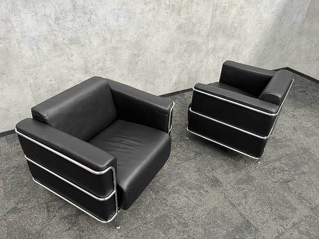 2x kunstlederen design lounge fauteuil - afbeelding 5 van  5