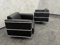 2x kunstlederen design lounge fauteuil - afbeelding 1 van  3