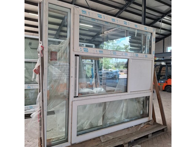 2x kunststof kozijn met glas antraciet - afbeelding 2 van  5