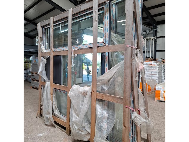 2x kunststof kozijn met glas antraciet - afbeelding 5 van  5