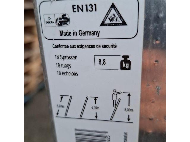 2x ladder, hailo, profistep uno 7118-001 - afbeelding 3 van  5