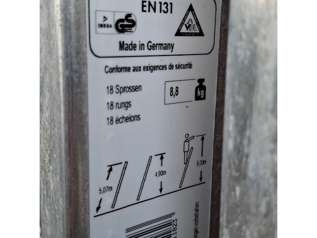 2x ladder, hailo, profistep uno 7118-001 - afbeelding 3 van  5