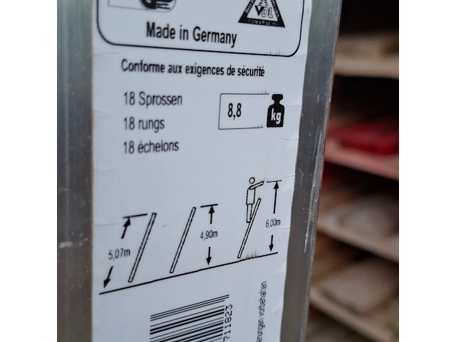 2x ladder, hailo, profistep uno 7118-001 - afbeelding 3 van  5