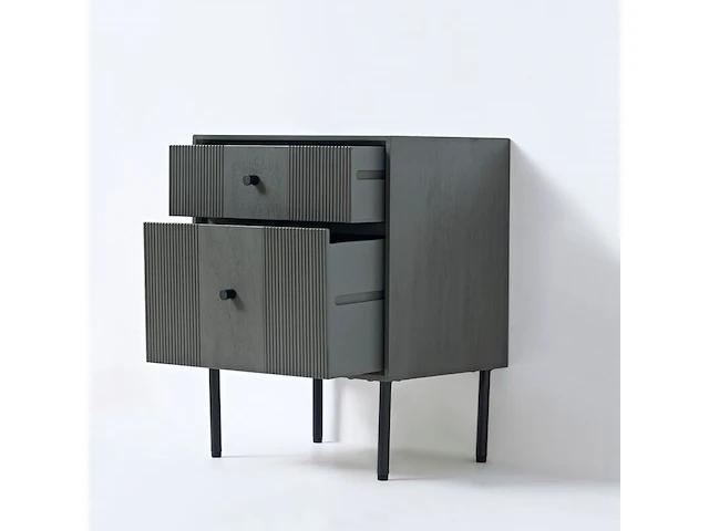 2x ladekast met 2 laden – 43 x 33 x 54.5 cm – hout – donkergrijs vidi, skaerm - afbeelding 3 van  6