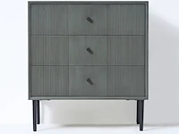 2x ladekast met 3 laden – bijzettafel – 61 x 33 x 66 cm – hout - donkergrijs vidi, gravur