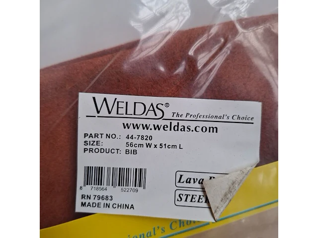 2x lasschort, 56cm wx51cm l weldas, bib 44-7820 - afbeelding 2 van  3
