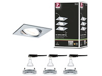 2x led-inbouwlamp 3-step-dim zwenkbaar hoekig paulmann, nova basisset, aluminium - afbeelding 1 van  3