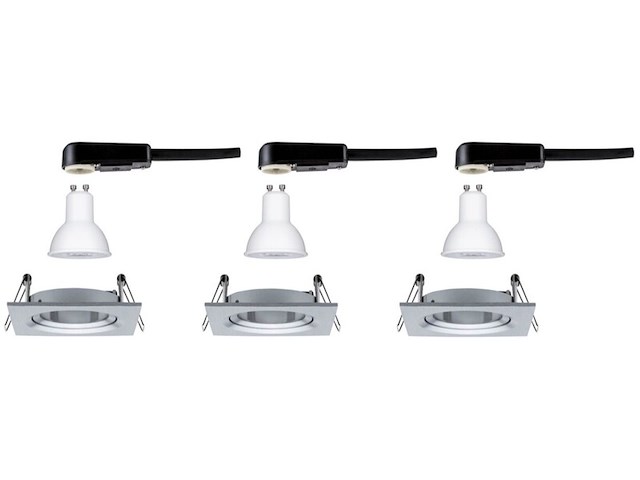 2x led-inbouwlamp 3-step-dim zwenkbaar hoekig paulmann, nova basisset, aluminium - afbeelding 3 van  3