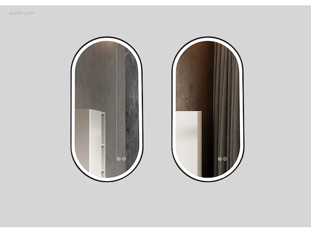 2x led spiegels 120cm - mat zwart - verwarming... - afbeelding 1 van  2