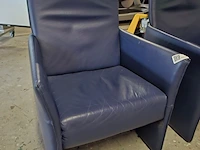 2x lederen fauteuil blauw - afbeelding 2 van  4