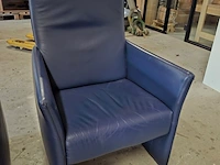 2x lederen fauteuil blauw - afbeelding 3 van  4