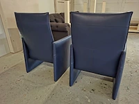 2x lederen fauteuil blauw - afbeelding 4 van  4