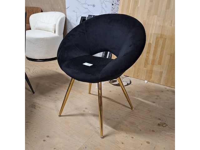 2x leisure chair, velvet zwart - afbeelding 1 van  4