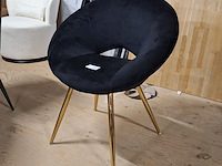2x leisure chair, velvet zwart - afbeelding 1 van  4