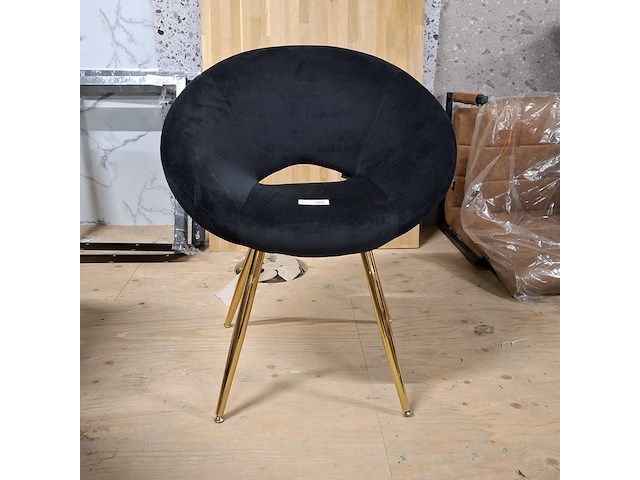 2x leisure chair, velvet zwart - afbeelding 2 van  4