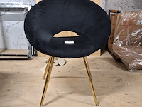 2x leisure chair, velvet zwart - afbeelding 2 van  4